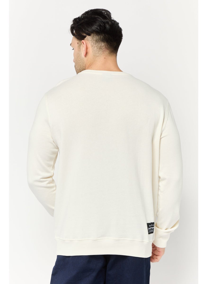 Paul Frank Men Crew Neck Printed Sweatshirts, Off White  - Image 4