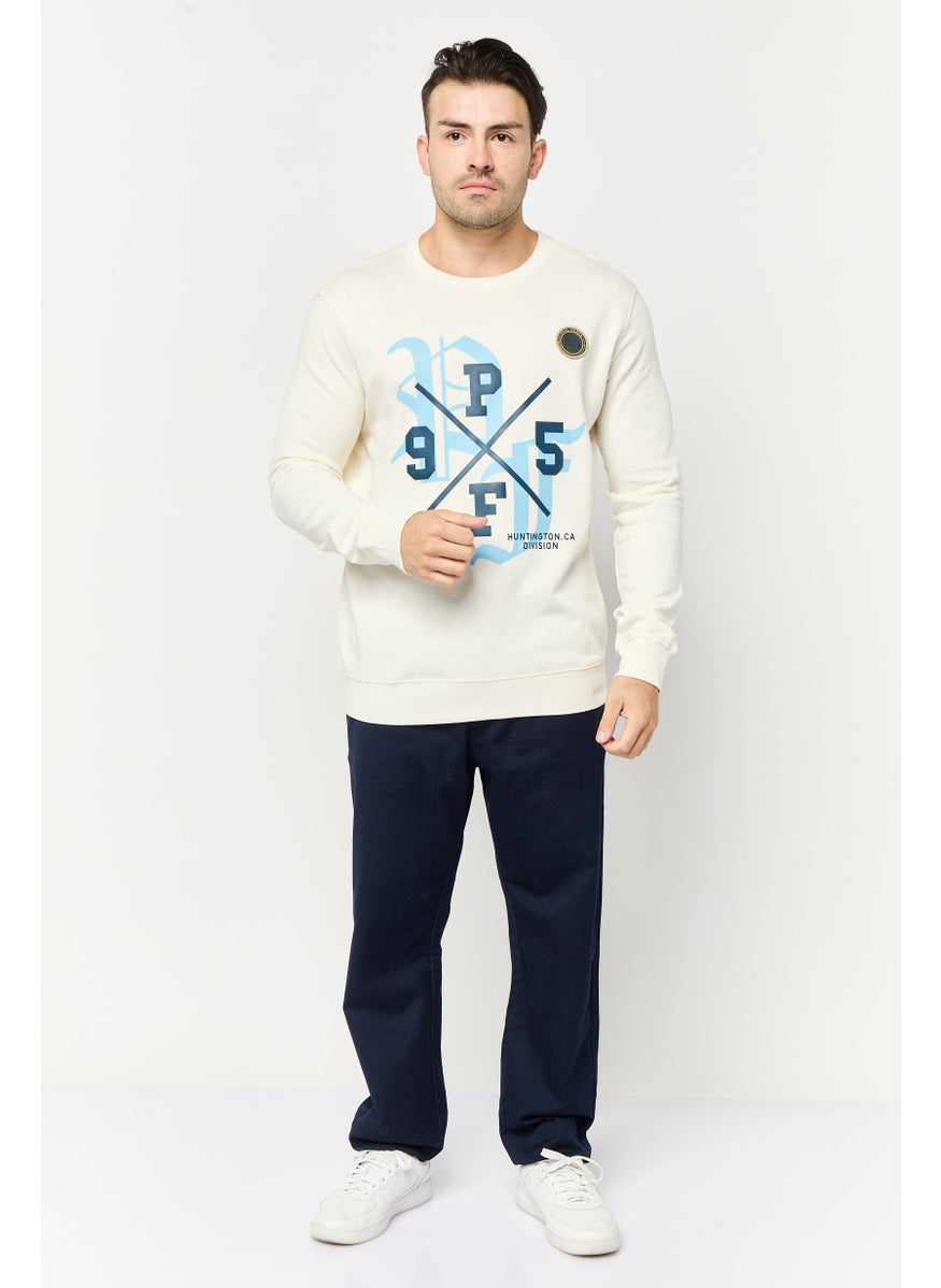 Paul Frank Men Crew Neck Printed Sweatshirts, Off White  - Image 2