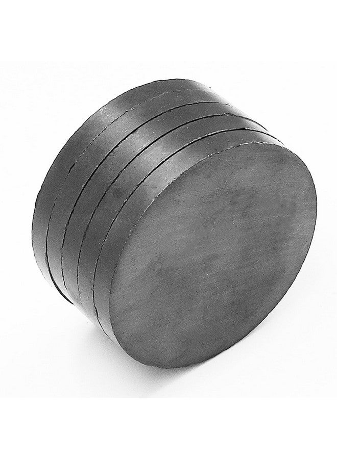 AOMAG Ceramic Magnets Disc 2" x 1/5" Grade 8 for Crafting, Science and School Projects, Magnetic Therapy and Theraputic Magnets - Pack of 5 - Image 1