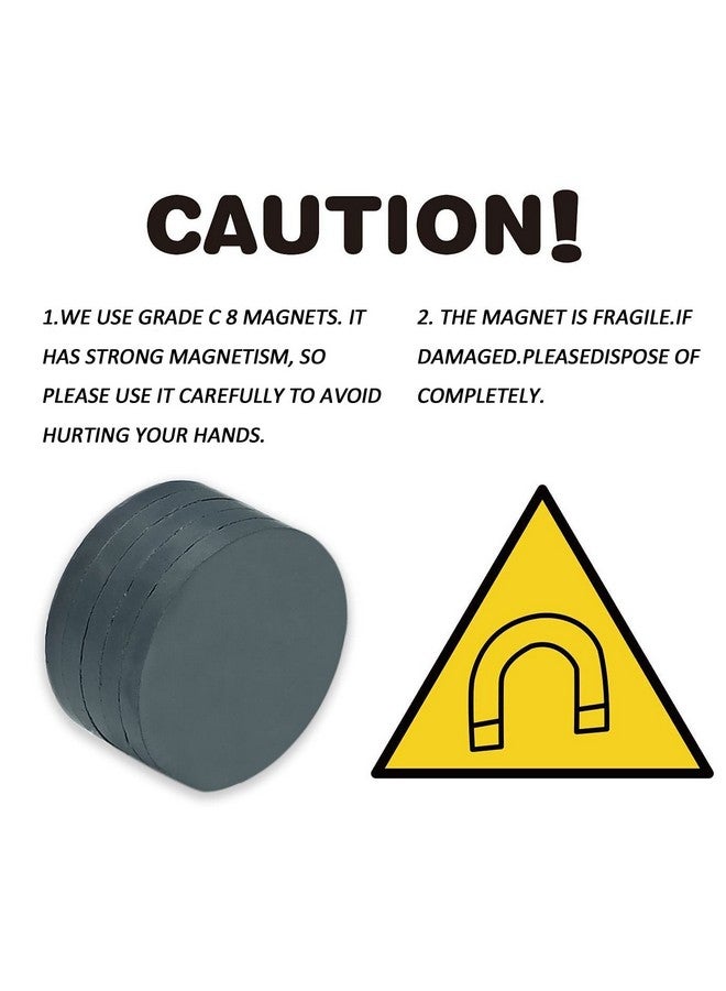 AOMAG Ceramic Magnets Disc 2" x 1/5" Grade 8 for Crafting, Science and School Projects, Magnetic Therapy and Theraputic Magnets - Pack of 5 - Image 4