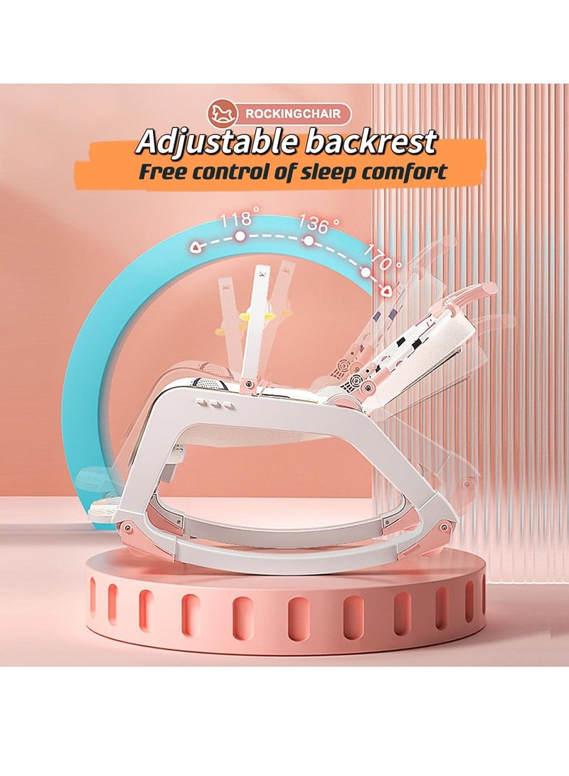 TRASSLE 5-1 Baby Bouncer Ifant Seat, Rocking Chair Toddler Rocker Multiple Mode with Removable Musical Toy Bar Safety Belt Adjustable Back Disk Shading Shed, Infant for Newborn 0-36 Month  - Image 2