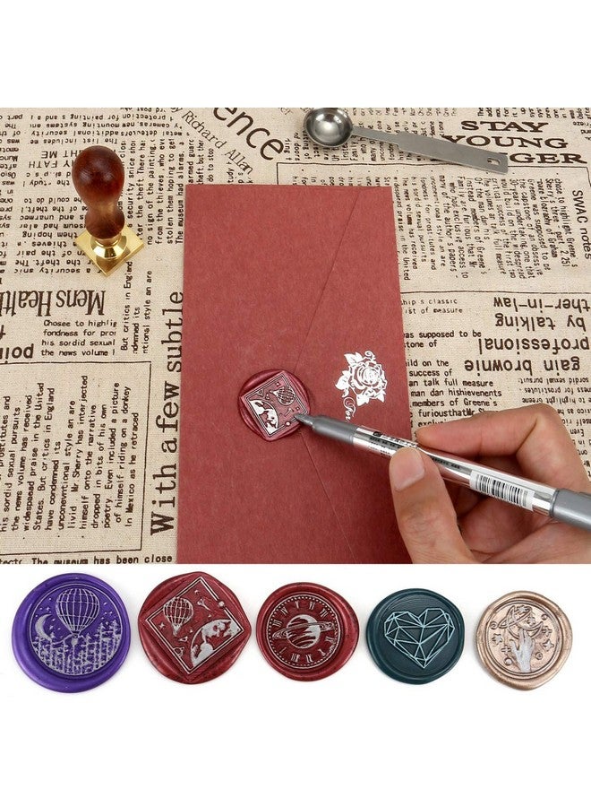 Yoption Wax Seal Pen Kit Yoption 4 Pieces Metallic Pen For Decorating Sealing Stamp Wedding Invation Seals - Image 4