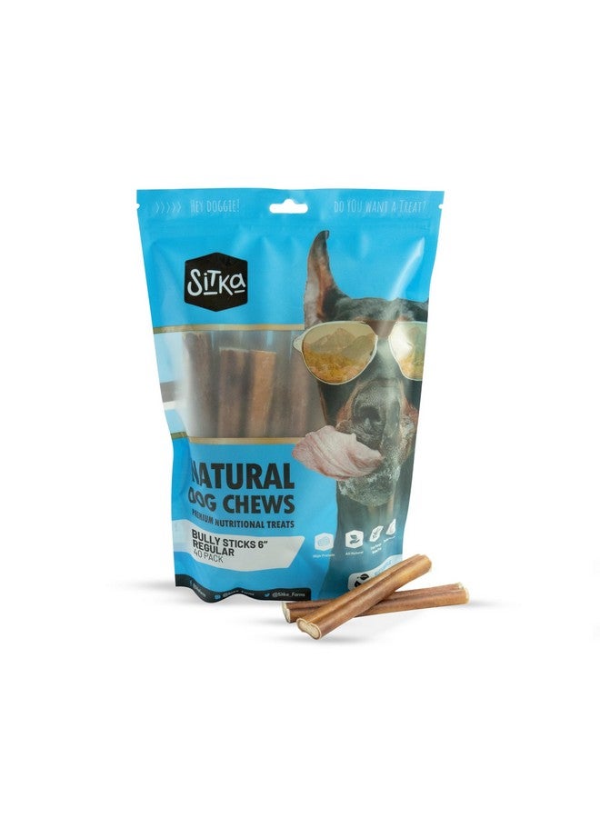 Sitka Farms Bully Sticks for Dogs 6 inch 40 Count - Bully Sticks Long Lasting Natural Chew Treats for Dogs - Fully Digestible Treats to Keep Your Puppies, Small and Medium Dogs Busy - Image 1