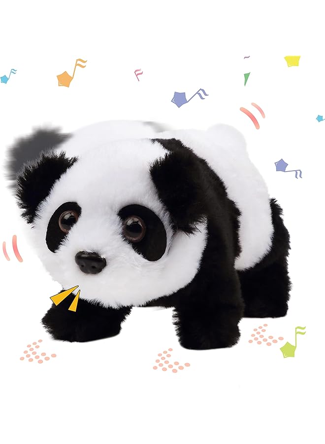 KASTWAVE Interactive Electronic Pet Crawling Panda Plush Bunny Toy With Sounds Movements Animated Walking Wiggle Ears Twitch Nose Gift For Toddlers Birthday Stuffed Animal Electric Gift - Image 1