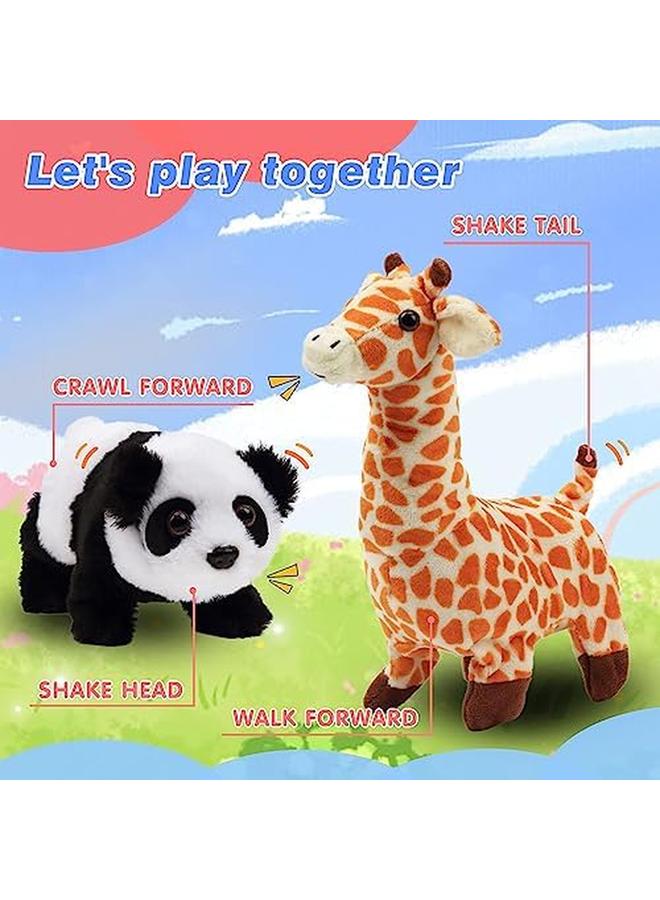 KASTWAVE Interactive Electronic Pet Crawling Panda Plush Bunny Toy With Sounds Movements Animated Walking Wiggle Ears Twitch Nose Gift For Toddlers Birthday Stuffed Animal Electric Gift - Image 4