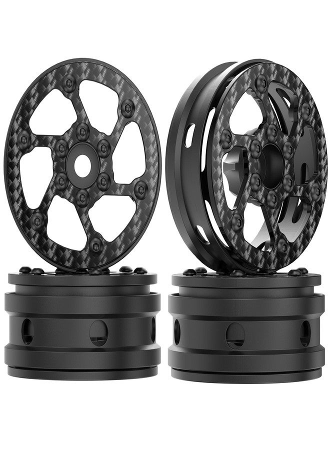 COOWOO Carbon Fiber 1.9 Inch RC Wheels Upgrade Parts for 1/10 RC Trucks (Set of 4) - Precision CNC Machined for Enhanced Performance and Durability - Image 1