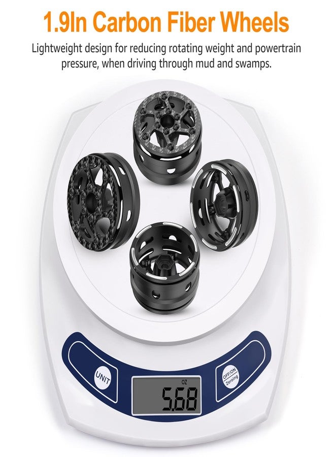 COOWOO Carbon Fiber 1.9 Inch RC Wheels Upgrade Parts for 1/10 RC Trucks (Set of 4) - Precision CNC Machined for Enhanced Performance and Durability - Image 3