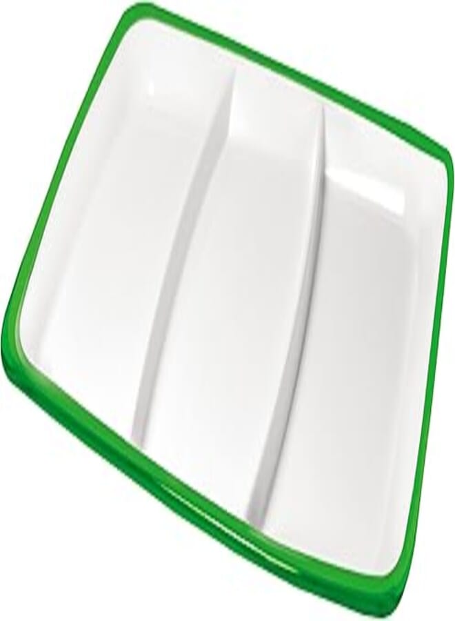 Omada SQUARE Acrylic Divided Serving Plate, 28 x 20.5 cm - Green