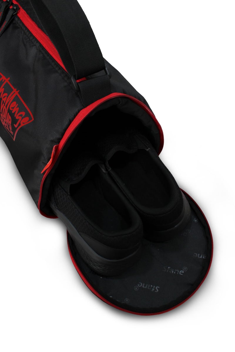 Sfane Gym Bags for Men with Separate Shoe Compartment Sports Gym Bags for Women Unisex Duffle Bags for Gym for Carry & Travel Adjustable Duffel Bags Sports Bag - Black & Red - Image 2