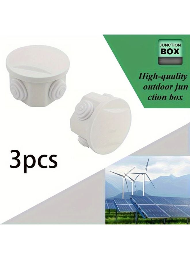 3 قطع صندوق توصيل كهربائي أبيض من ABS البلاستيك عالي الجودة للتركيب الذاتي - Image 2