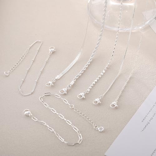 Kyerlyn Silver Bracelets for Women Trendy Waterproof Silver Dainty Bracelet Stack Adjustable Layered Bracelet Set Minimalist Fashion Jewelry - Image 5