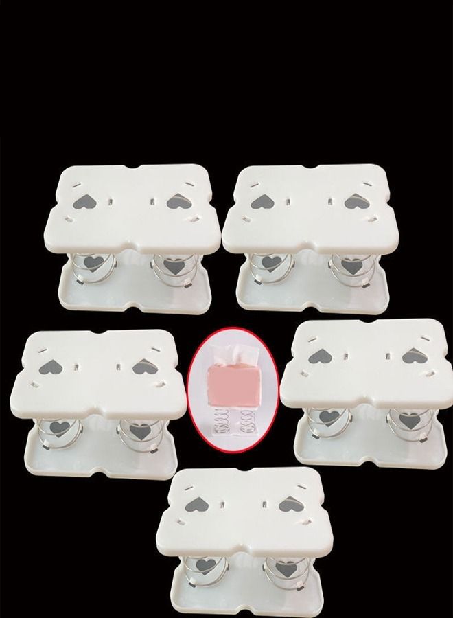 fashionhome 5 Pieces Spring Support Tissue Box Section Holder for Home Office Car Tissue Organizer Durable Tissue Dispenser with Spring-Loaded Mechanism - Image 1