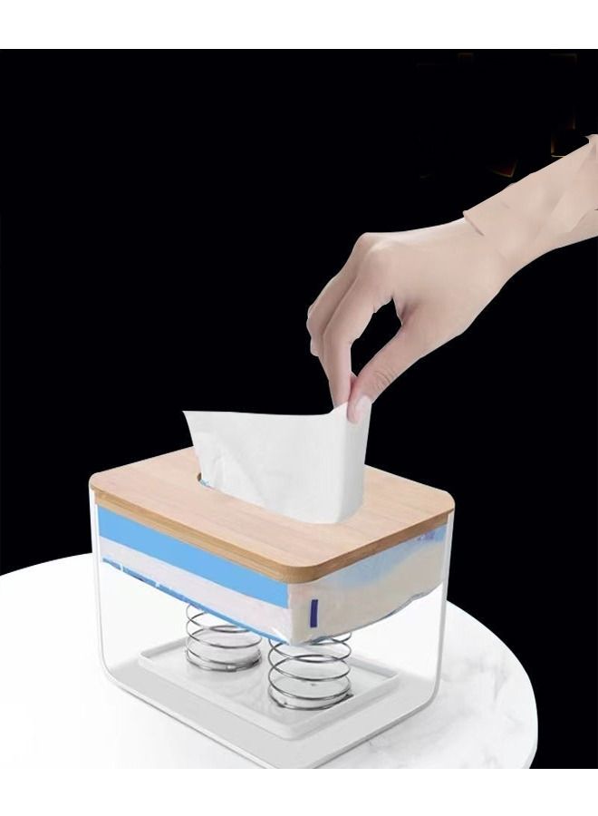 fashionhome 5 Pieces Spring Support Tissue Box Section Holder for Home Office Car Tissue Organizer Durable Tissue Dispenser with Spring-Loaded Mechanism - Image 2