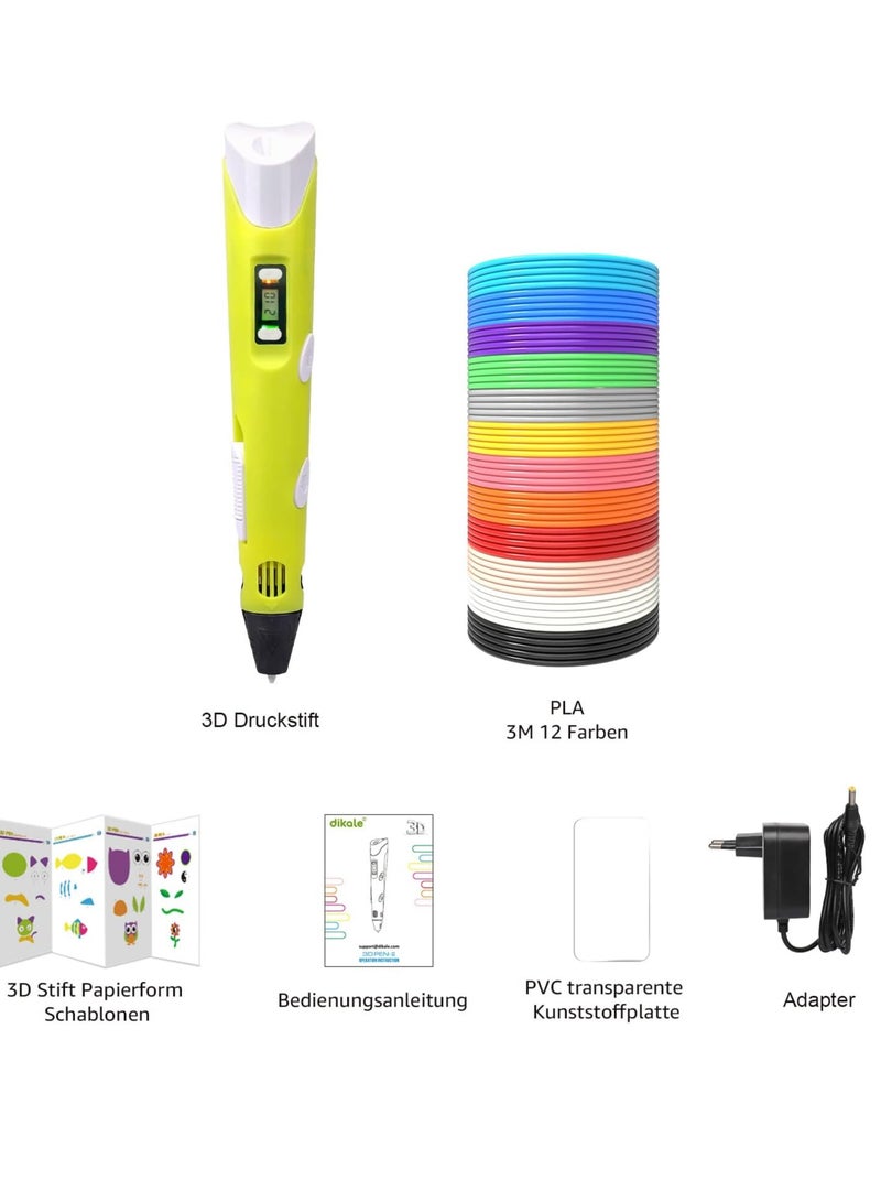 3D Printer Pen Set for Kids & Adults - Includes 12 Colors of 1.75 mm PLA Filament (3m Each) - Image 3
