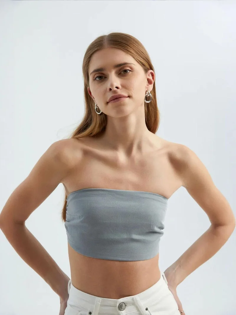 HICCUP Strapless Basic Crop Top