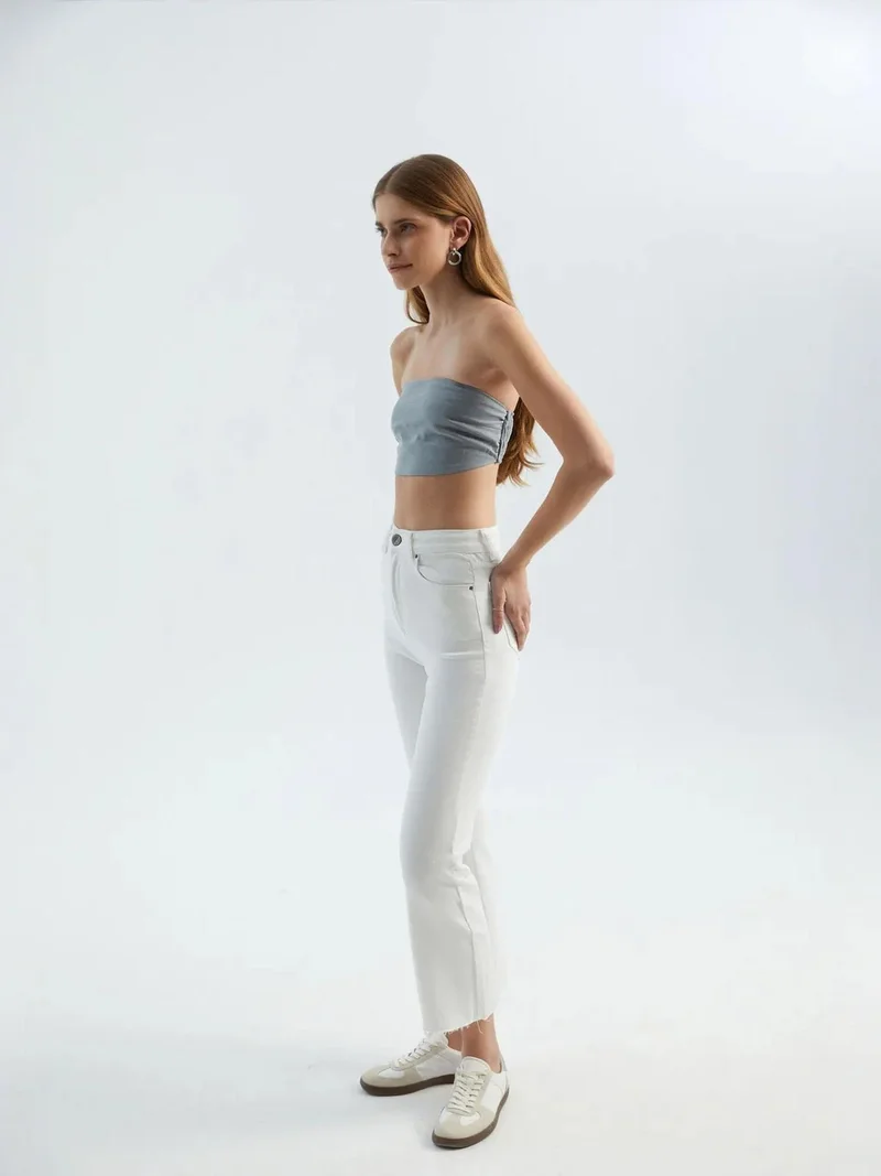 HICCUP Strapless Basic Crop Top