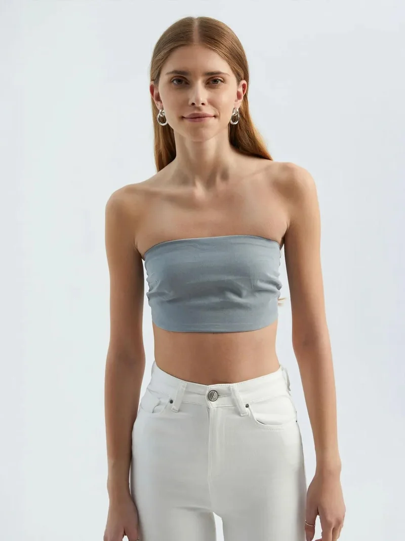 HICCUP Strapless Basic Crop Top