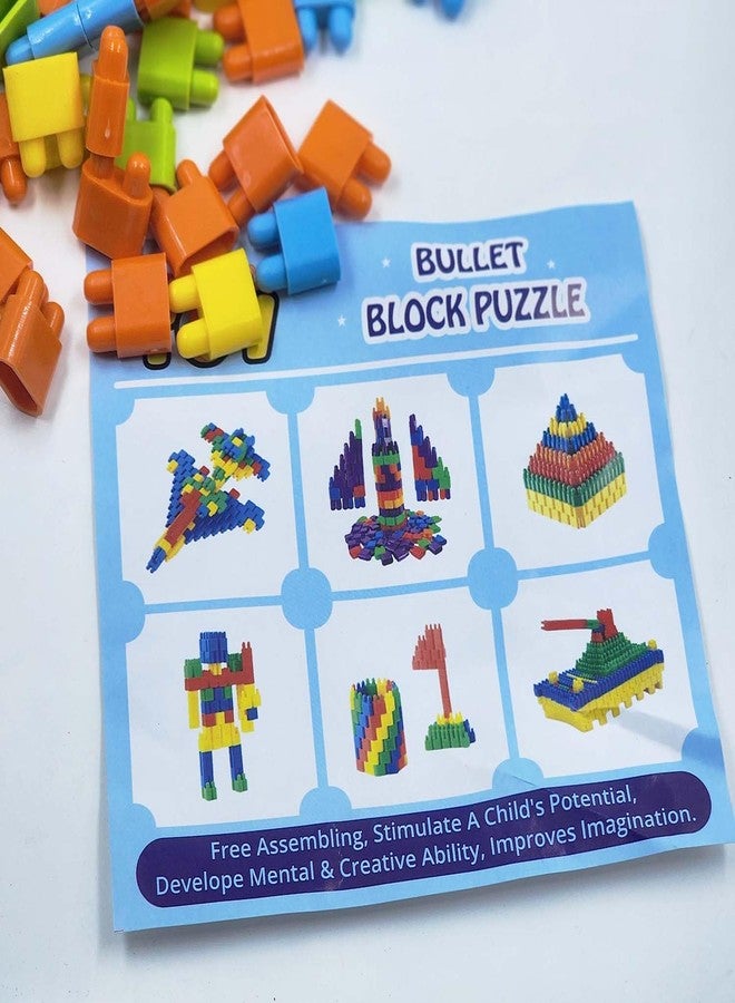 CUBIX3D Bullet Block Puzzle 120 Pieces Building Construction Toy for Kids | Creative DIY Assembly Blocks Set | Educational Brain Development Toy for Boys & Girls | Multicolor Stack & Build Game - Image 2