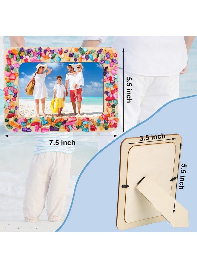 Yulejo 2 Packs Make Your Own Frame Kit For Kids Decorate Your Own Wooden Photo Craft Kits Unfinished Diy Picture Frame With Colorful Shells For Teens Girls Fun Activity Birthday Festival Gifts Supplies  - Image 4