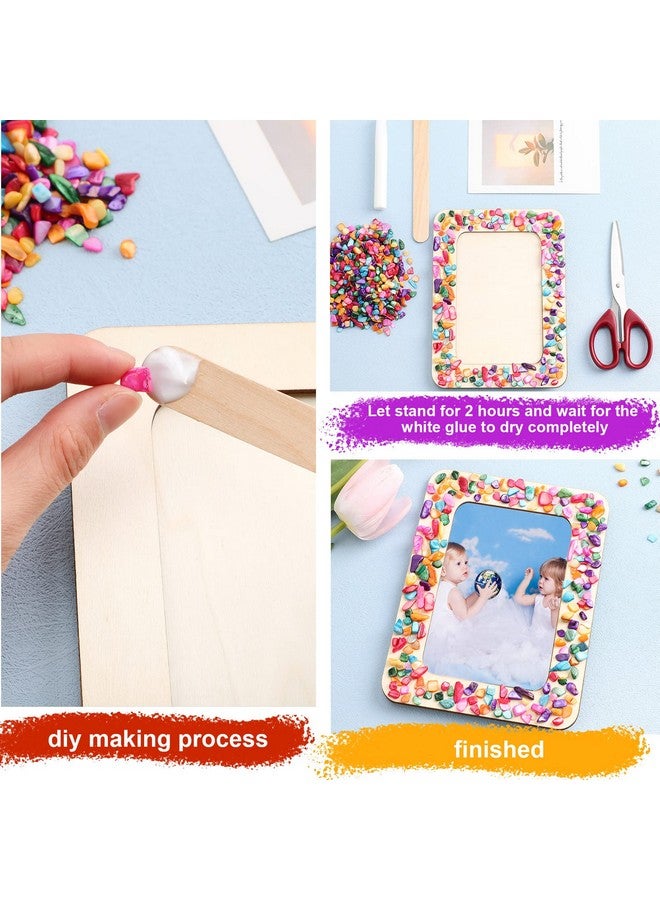 Yulejo 2 Packs Make Your Own Frame Kit For Kids Decorate Your Own Wooden Photo Craft Kits Unfinished Diy Picture Frame With Colorful Shells For Teens Girls Fun Activity Birthday Festival Gifts Supplies  - Image 5
