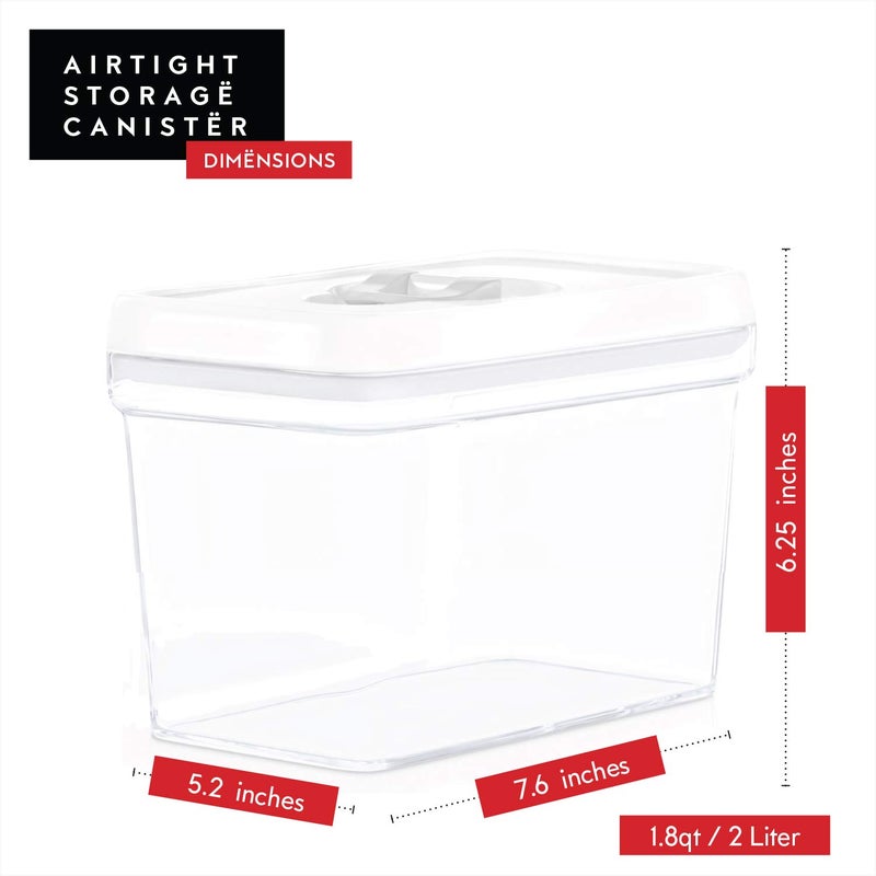 DWÃ‹LLZA KITCHEN DWLLZA KITCHEN Airtight Food Storage Containers - Pantry Snacks Kitchen Container  Baking Supplies  4LB Sugar & Flour Canister - 4 Pc Set All Same Size - Clear Plastic BPA-Free - Keeps Fresh & Dry - Image 5