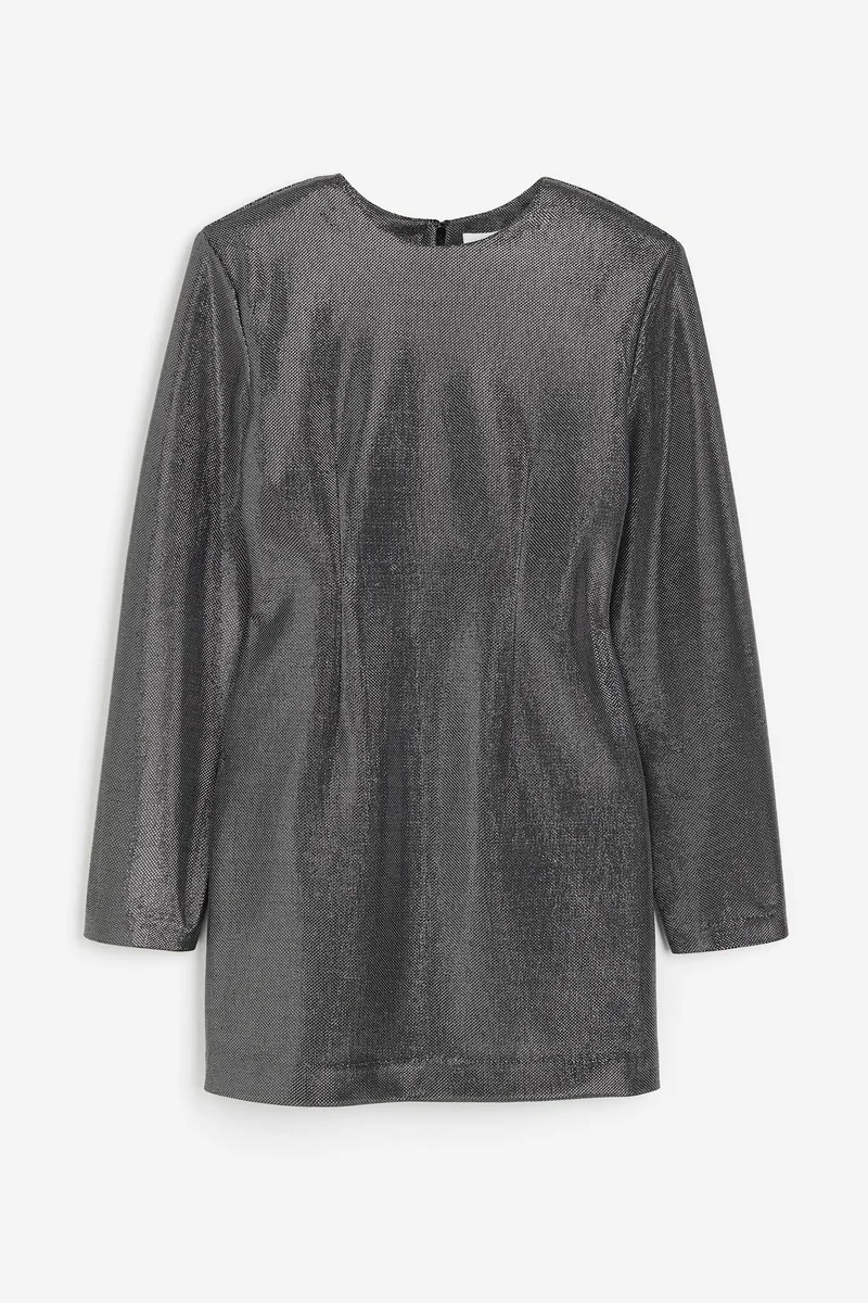 H&M Shiny shoulder-pad dress