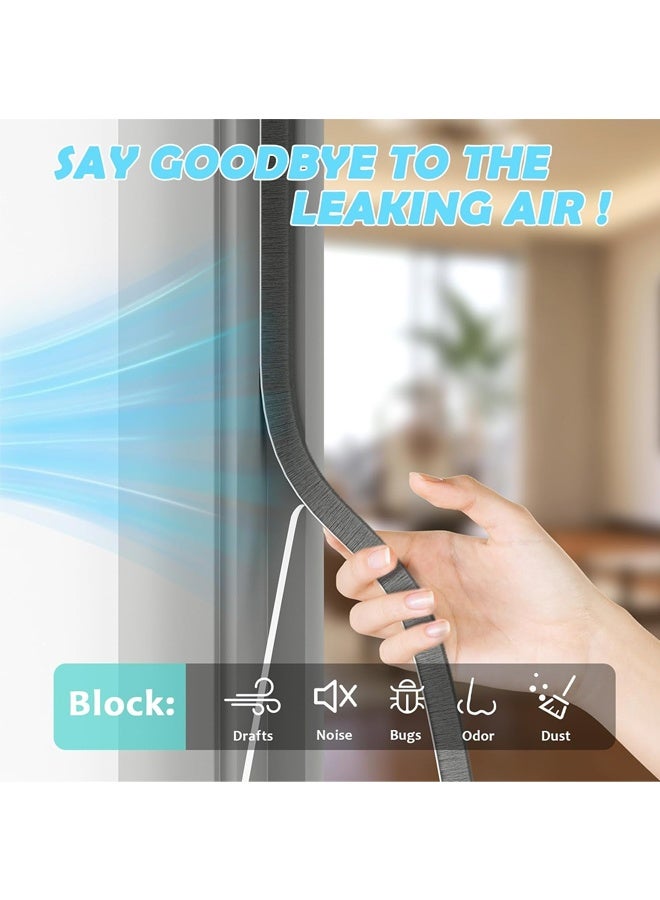 10 Meter Weather Stripping Door Seal Self Adhesive Brush Weather Seal Strip for Windows and Doors Felt Door Seal Window Insulation Sealing Strip Brush Weatherstrip 9mm Wide 9mm Thick - Image 3