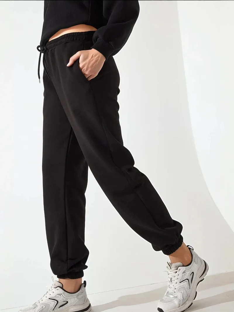 HICCUP Elastic Waist Long Jogger Sweatpants