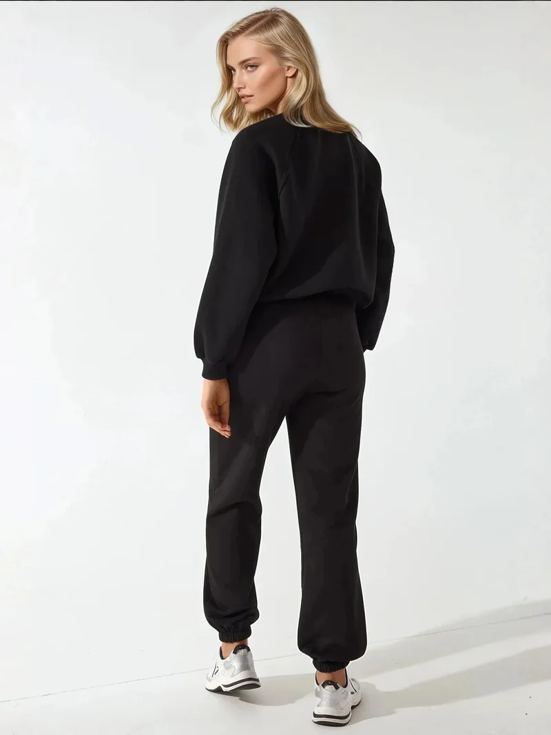 HICCUP Elastic Waist Long Jogger Sweatpants