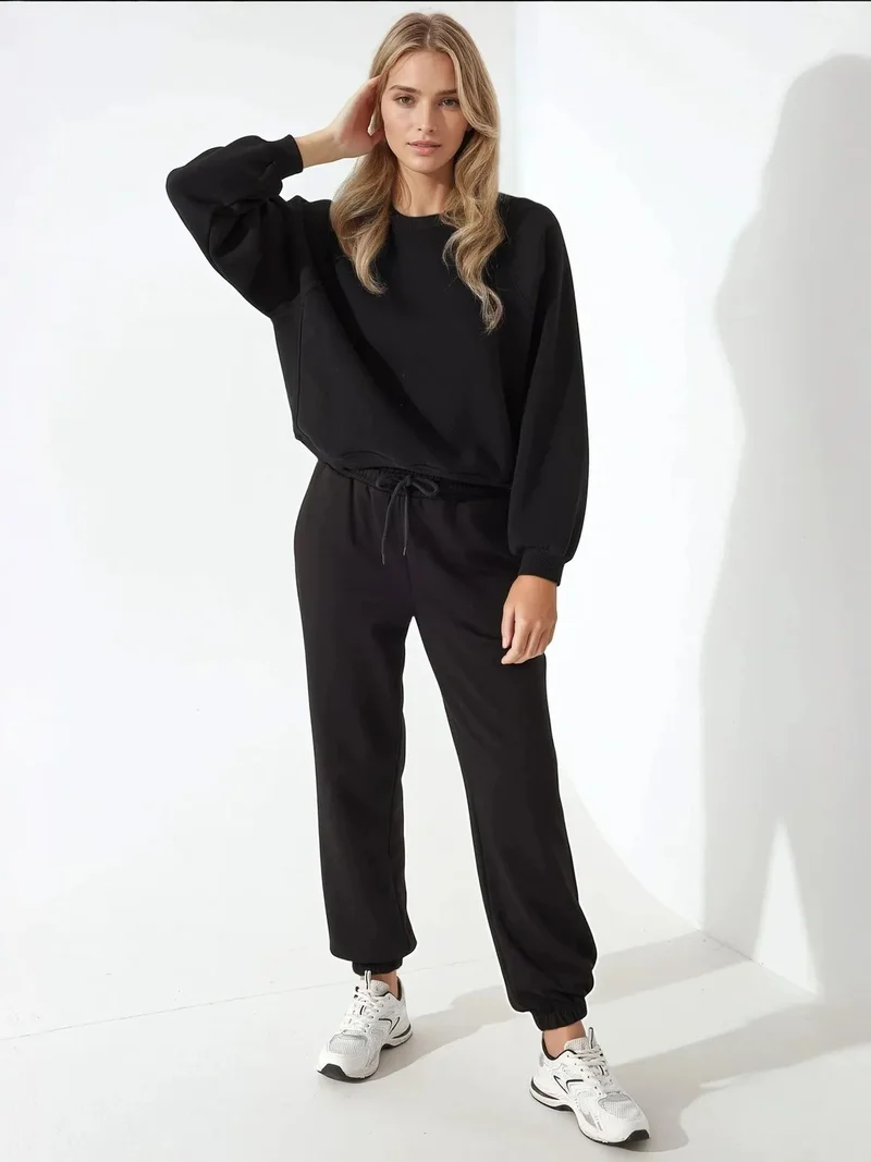 HICCUP Elastic Waist Long Jogger Sweatpants