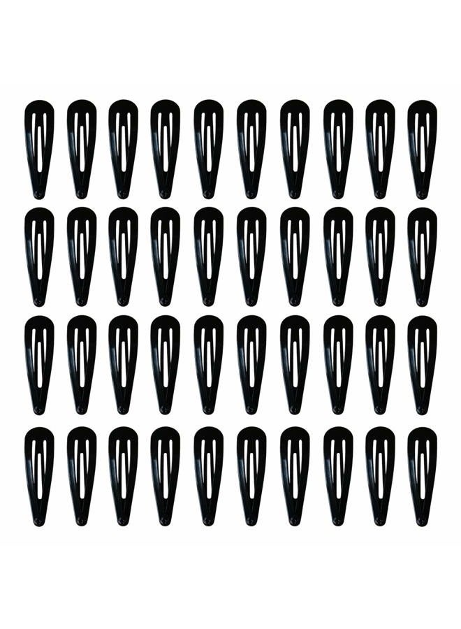 PIDOUDOU 40 Pack Black 2 Inch Barrettes Women Metal Snap Hair Clips Accessories - Image 1