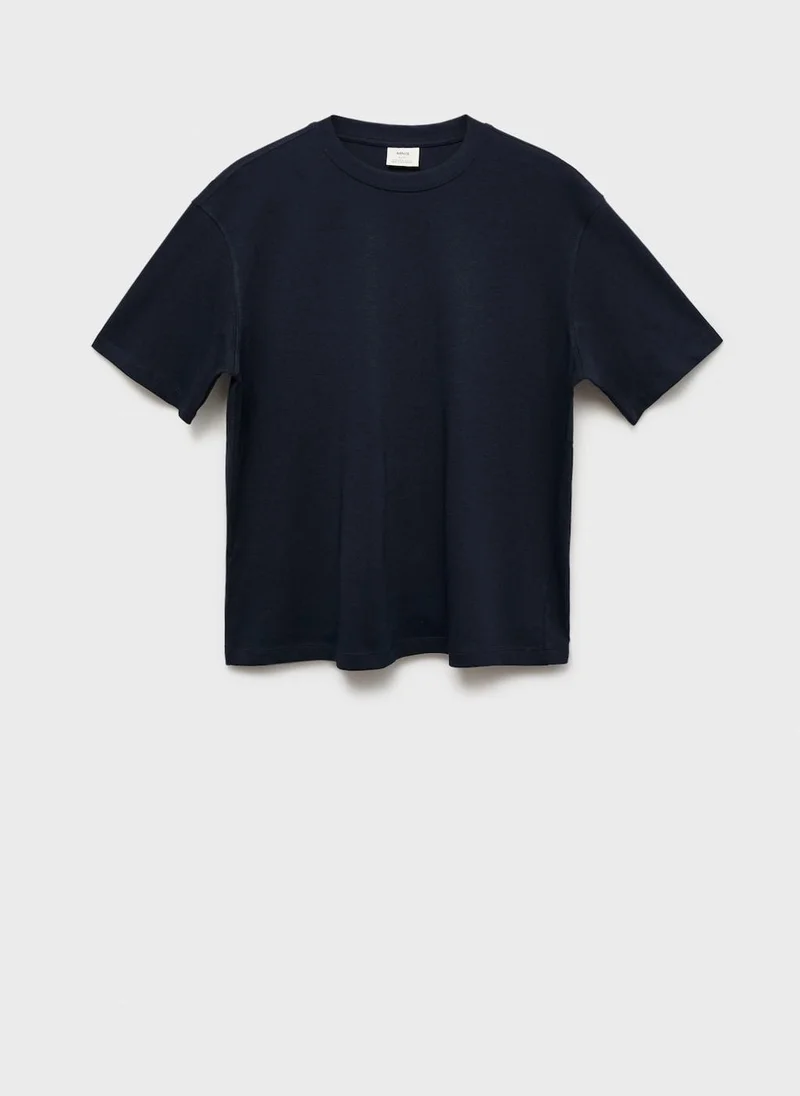 Mango Man Cotton Relaxed-Fit T-Shirt
