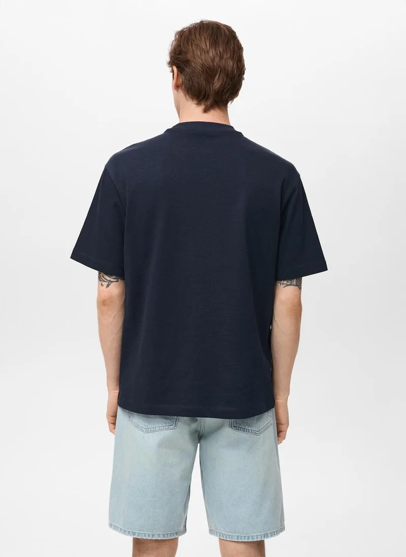 Mango Man Cotton Relaxed-Fit T-Shirt