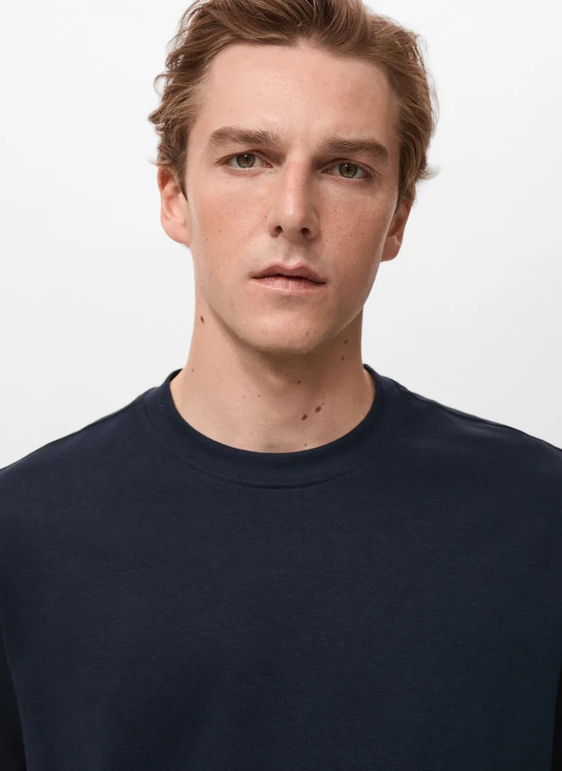Mango Man Cotton Relaxed-Fit T-Shirt