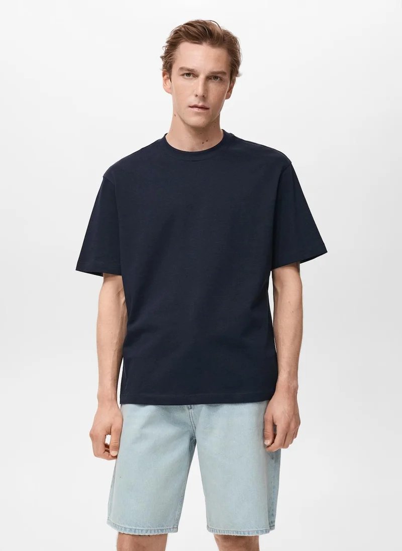 Mango Man Cotton Relaxed-Fit T-Shirt