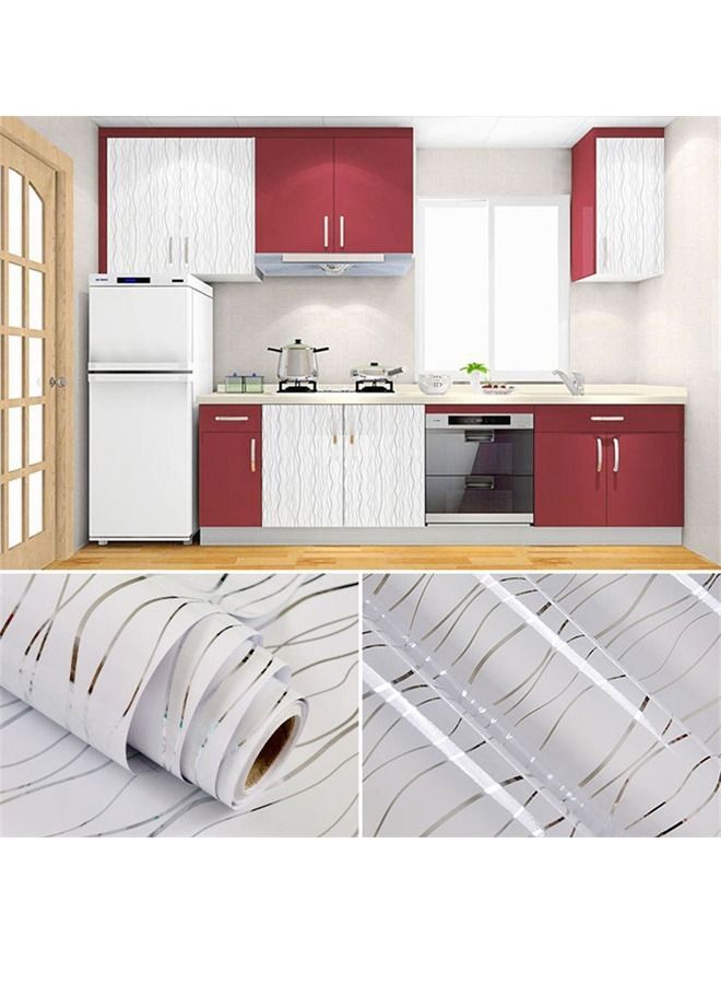 fashionhome 5-Piece PVC Decorative Wall Sticker Set Thickened Waterproof Home Sticker for Kitchen Bedroom 300x60 cm  - Image 1