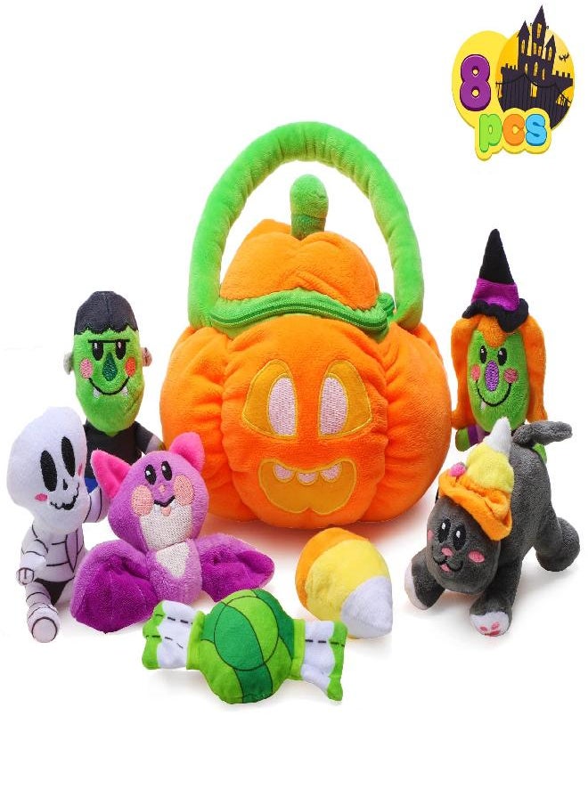 JOYIN - JOYIN Baby's Pumpkin Halloween Toys Playset with 8 Fun Play Pieces, Plush Goodie Bags Stuffers/Fillers, Halloween Party Decoration, Prizes and Gifts for Infants Boys and Girls - Image 1