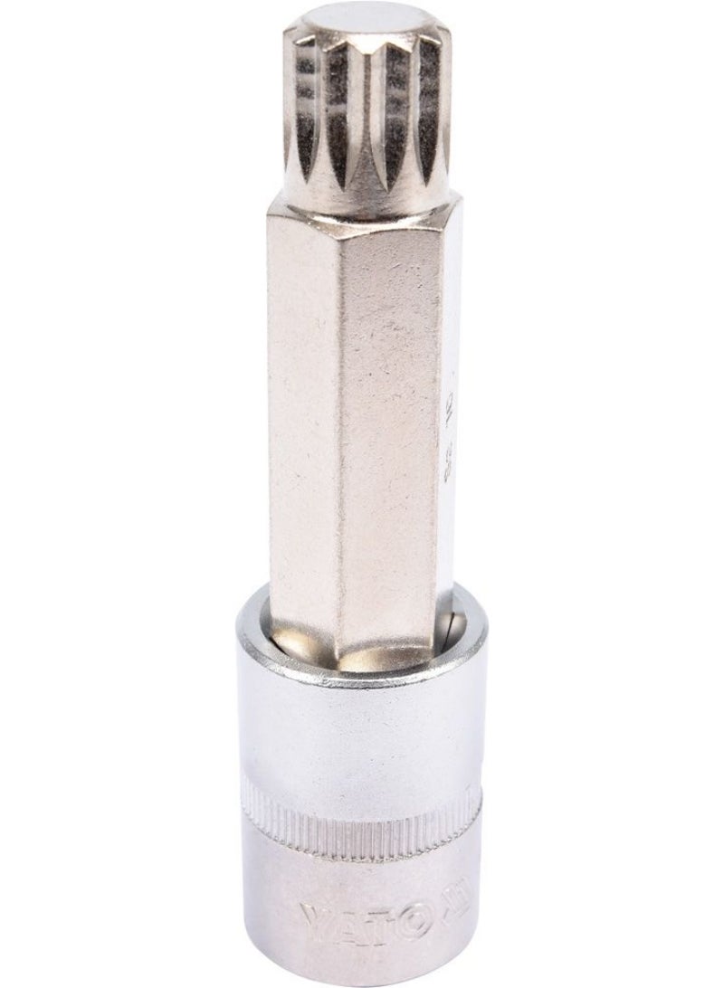 YATO Socket Bit 1/2" Spline M16 L=100mm YT-04356