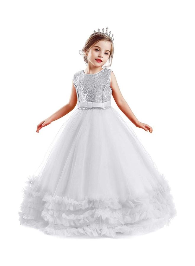 NIBEMINENT Princess Party Dress With Tiara 130cm - Image 1