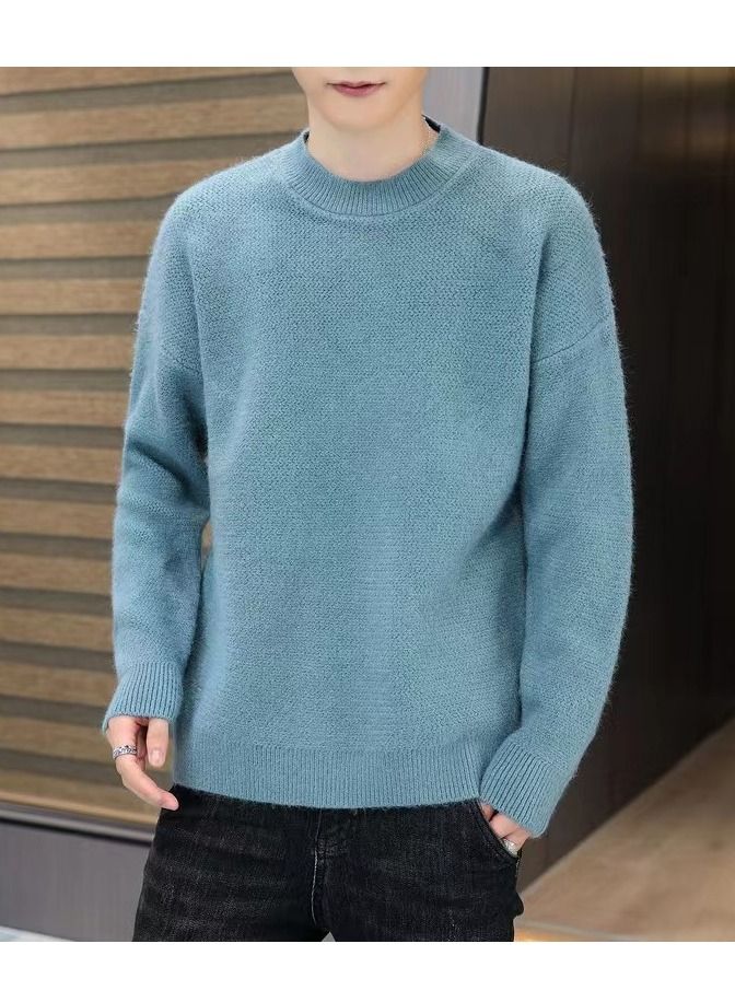 Loquat New Fall/winter Sweater Men's Solid Color Half Turtleneck Thick Sweater  - Image 1