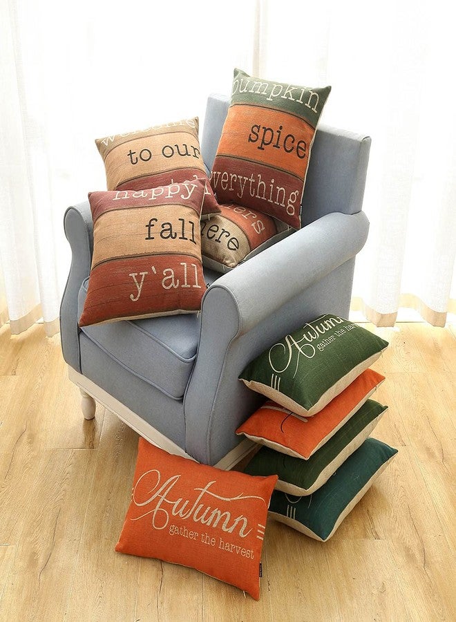 TRENDIN Fall Pillow Covers 20 x 12 inches Green Hello Pumpkin Decorative Rectangle Throw Pillowcase Farmhouse Thanksgiving Autumn Decoration Cushion Case for Couch Sofa PL760TR - Image 3