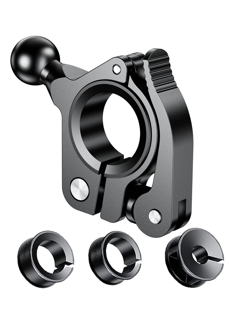 SYOSI Aluminum Alloy 17mm Ball Handlebar Mount Quick Mount and Release Handlebar Spherical Base with 3 Rubber Rings for Garmin and Bike Motorcycle Scooter Phone Mounts Black  - Image 1