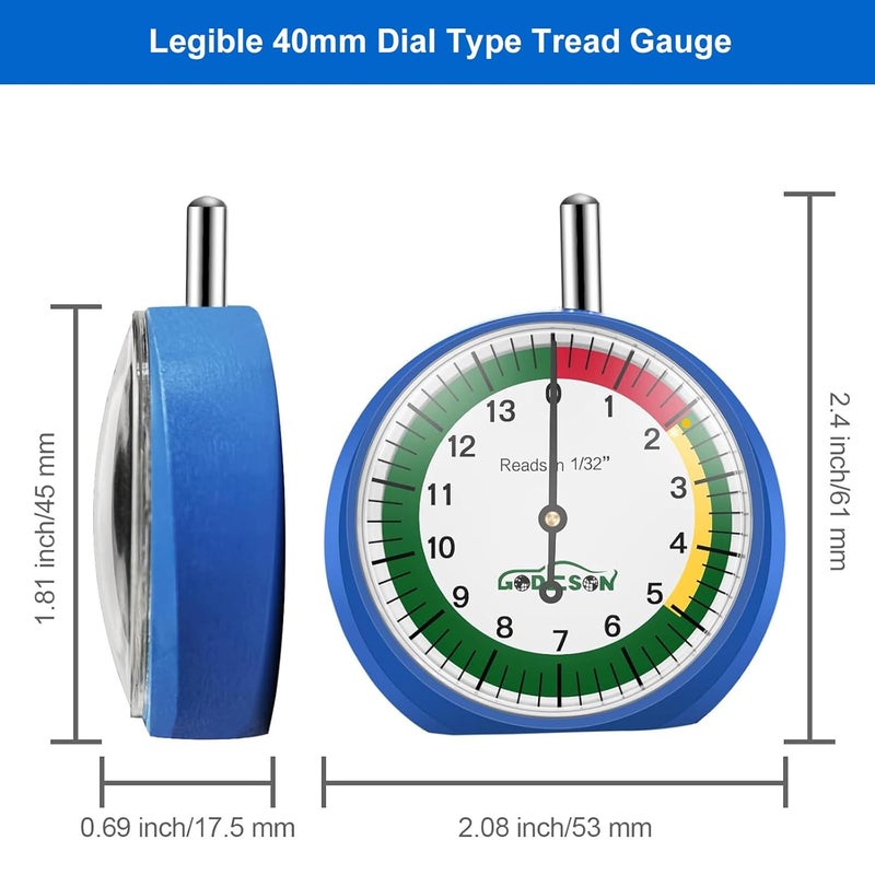 GODESON Dial Type Tire Tread Depth Gauge 88703 - Image 3
