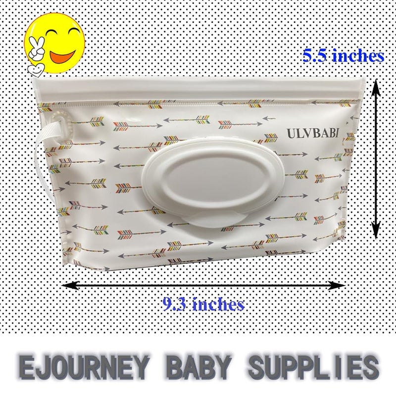 Portable Pouch Bags Set, 2 Pack Wet Wipe Holder Container, Reusable and Refillable Personal Travel Wet Wipes Dispenser Cases - Image 2