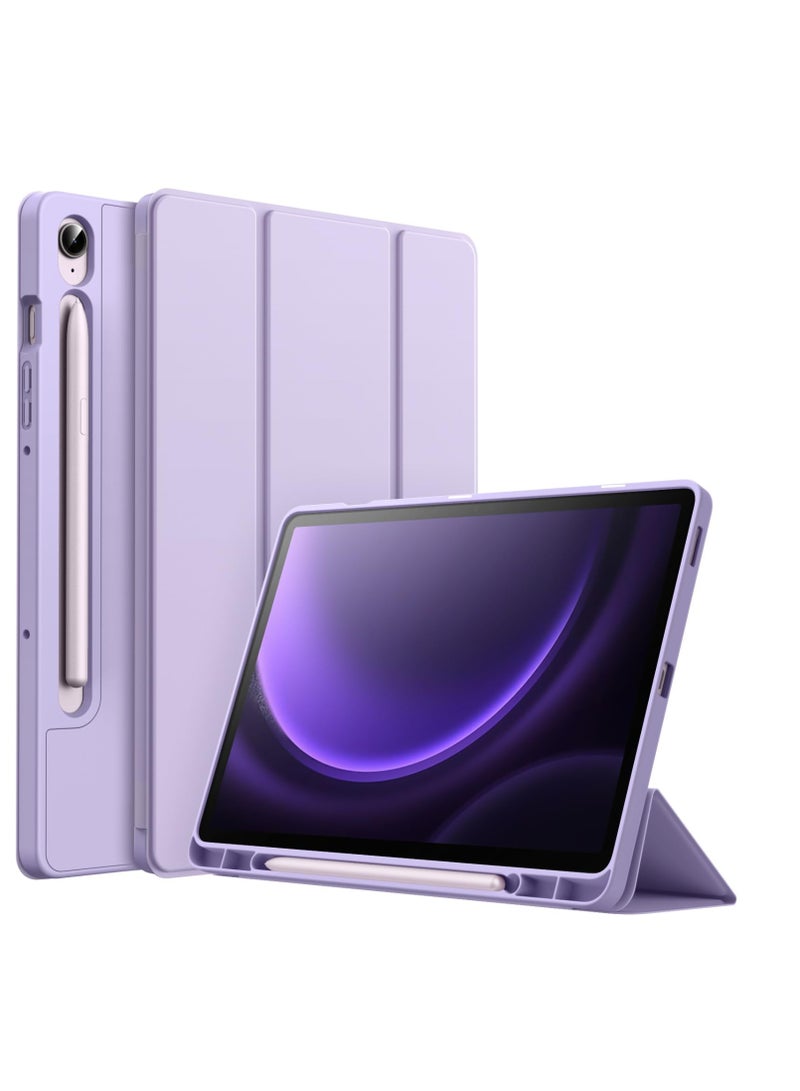 جي تيك حافظة JETech لهاتف سامسونج جالاكسي تاب S9 FE مقاس 10.9 بوصة مع حامل قلم S ناعم من مادة TPU بحامل ثلاثي الطي غطاء حماية للكمبيوتر اللوحي يدعم قلم S للشحن التلقائي والنوم - Image 3