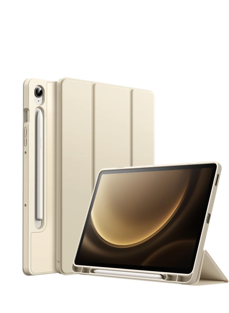 جي تيك حافظة JETech لهاتف سامسونج جالاكسي تاب S9 FE مقاس 10.9 بوصة مع حامل قلم S ناعم من مادة TPU بحامل ثلاثي الطي غطاء حماية للكمبيوتر اللوحي يدعم قلم S للشحن التلقائي والنوم - Image 2