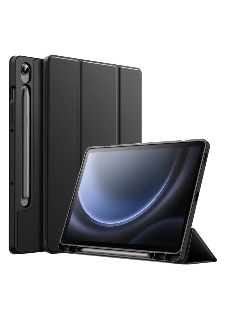 جي تيك حافظة JETech لهاتف سامسونج جالاكسي تاب S9 FE مقاس 10.9 بوصة مع حامل قلم S ناعم من مادة TPU بحامل ثلاثي الطي غطاء حماية للكمبيوتر اللوحي يدعم قلم S للشحن التلقائي والنوم - Image 5