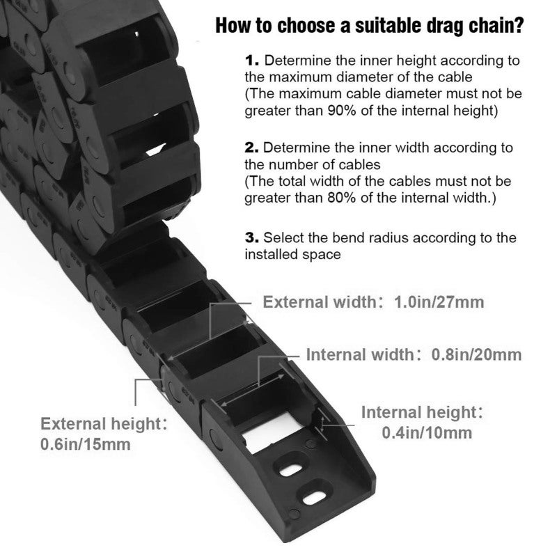 Machinery Protection Cable Carrier: Tough Wear-resistant Nylon, Stable Performance -40℃ To 80℃, Flame-retardant Structure for CNC Machine Tools, Robots Automated Warehouses - Image 3