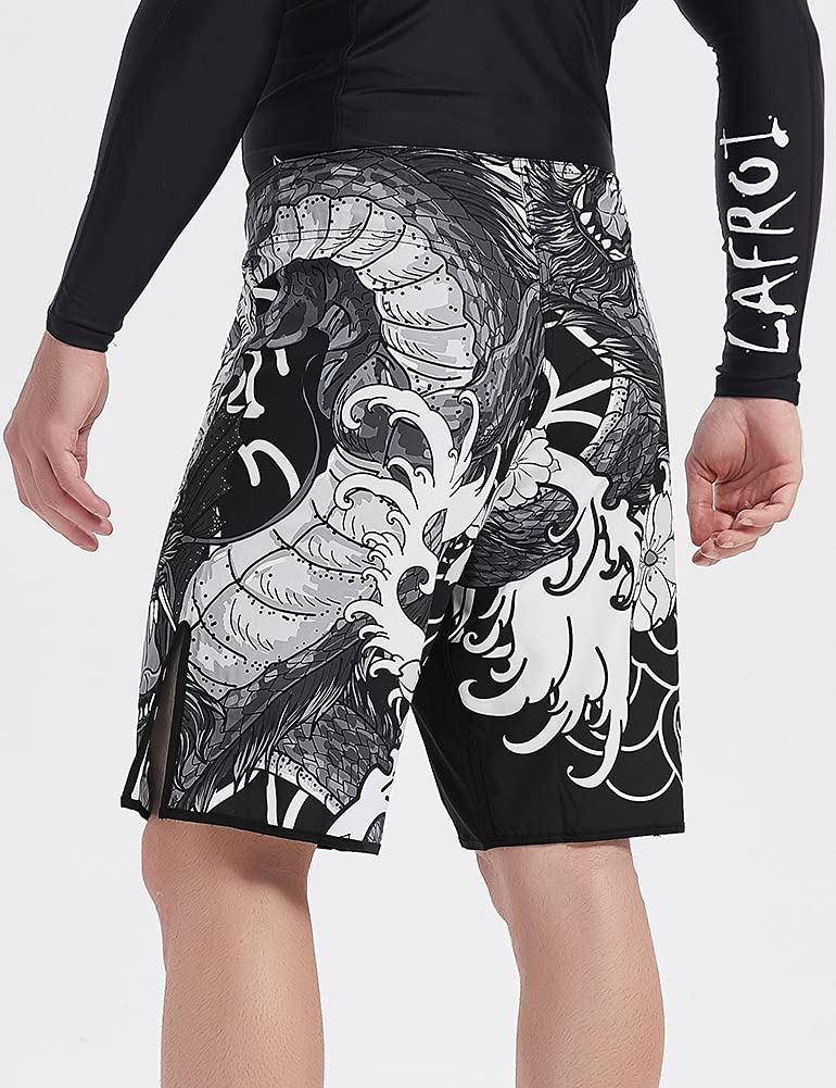 LAFROI Mens MMA Cross Training Boxing Shorts Trunks Fight Wear with Drawstring and Pocket-QJK01(Dragon,LG) - Image 5