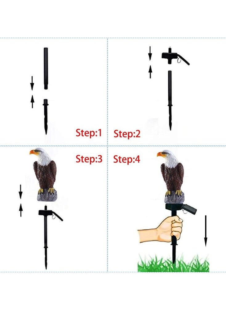 BBstore - Solar powered decorative garden eagle that lights up all night and charges automatically during the day set of 5 - Image 1